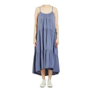 Xirena Sleeveless Midi Length Crinkled Gauze Ruby Dress in Blue Casual Women's S